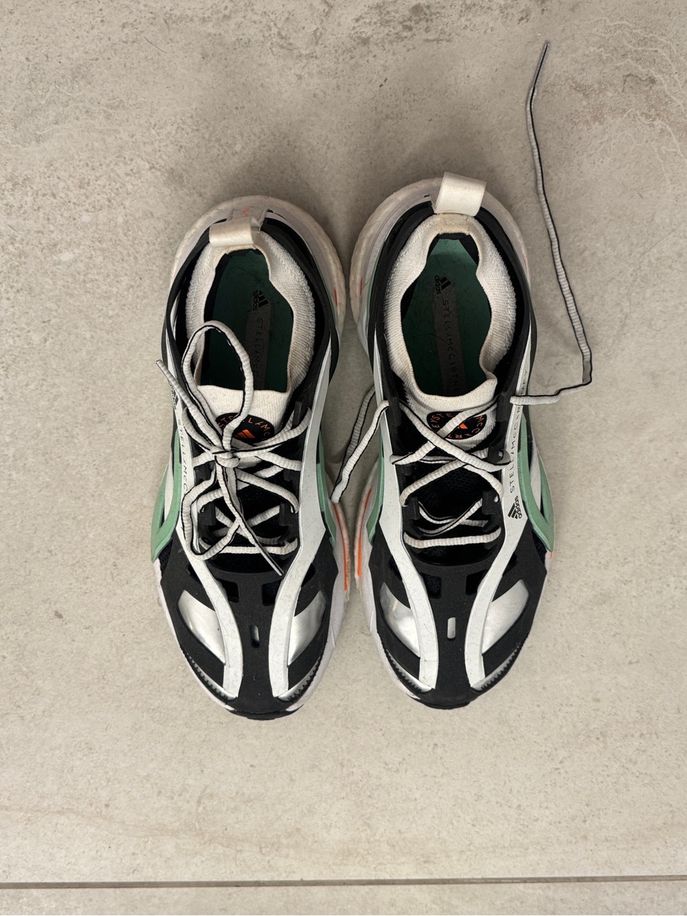 adidas Black, White & Mint Green Sport Sneakers
